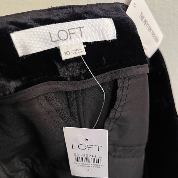 NWT Loft Peyton Velvet Trousers Black Wide Leg 10 - Picture 9 of 11